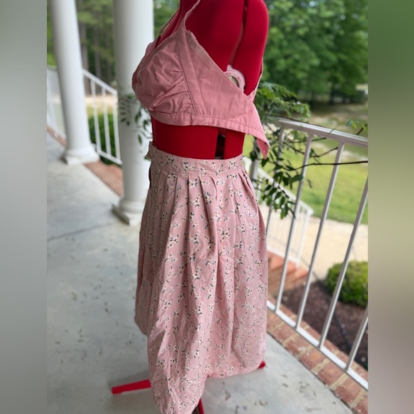 Handmade 1950s style playsuit pink and coral floral - Picture 5 of 12